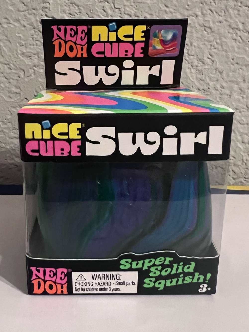 Authentic Dare NeeDoh Nice Cube Swirl - 💚🧊💙🧊💜🧊